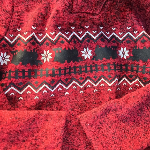 Boys Red Holiday Season Long Sleeve Pullover with Collar Red Size 5T - Picture 6 of 6